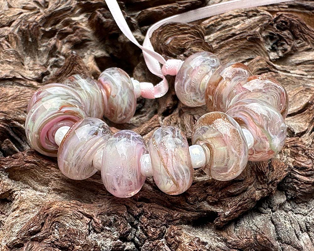 Blushing Pink Lampwork Beads