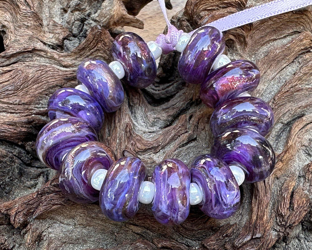 purple lampwork beads