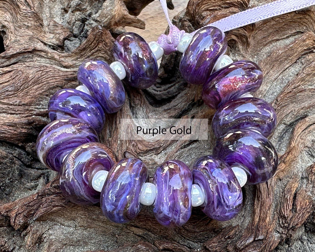 purple lampwork beads