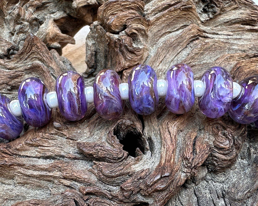 purple lampwork beads