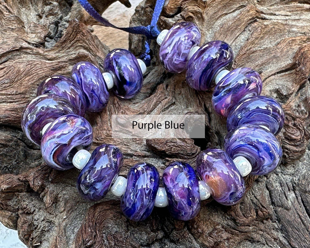 purple lampwork beads