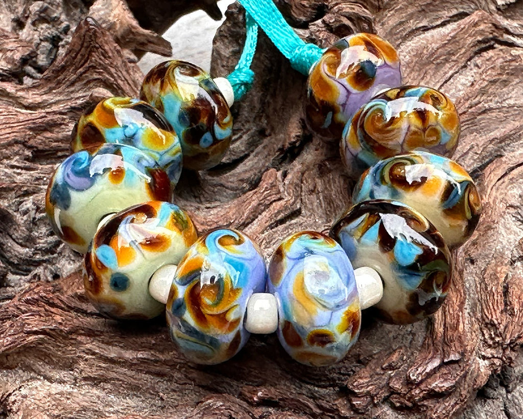 brown lampwork beads