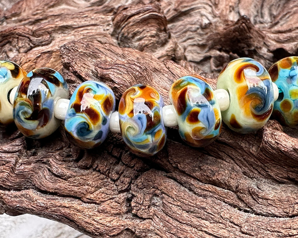 brown lampwork beads