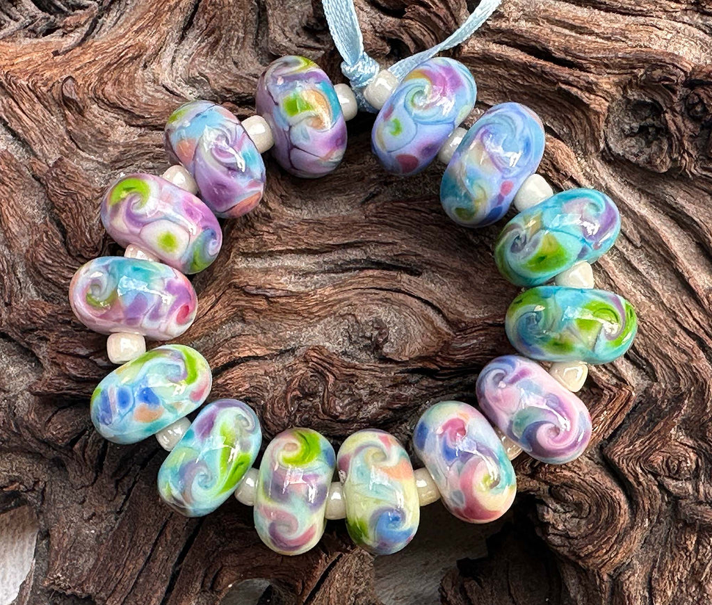 pastel lampwork beads