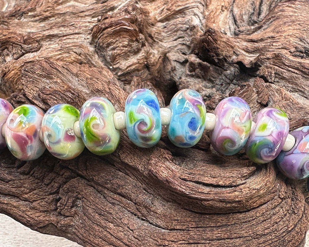 pastel lampwork beads