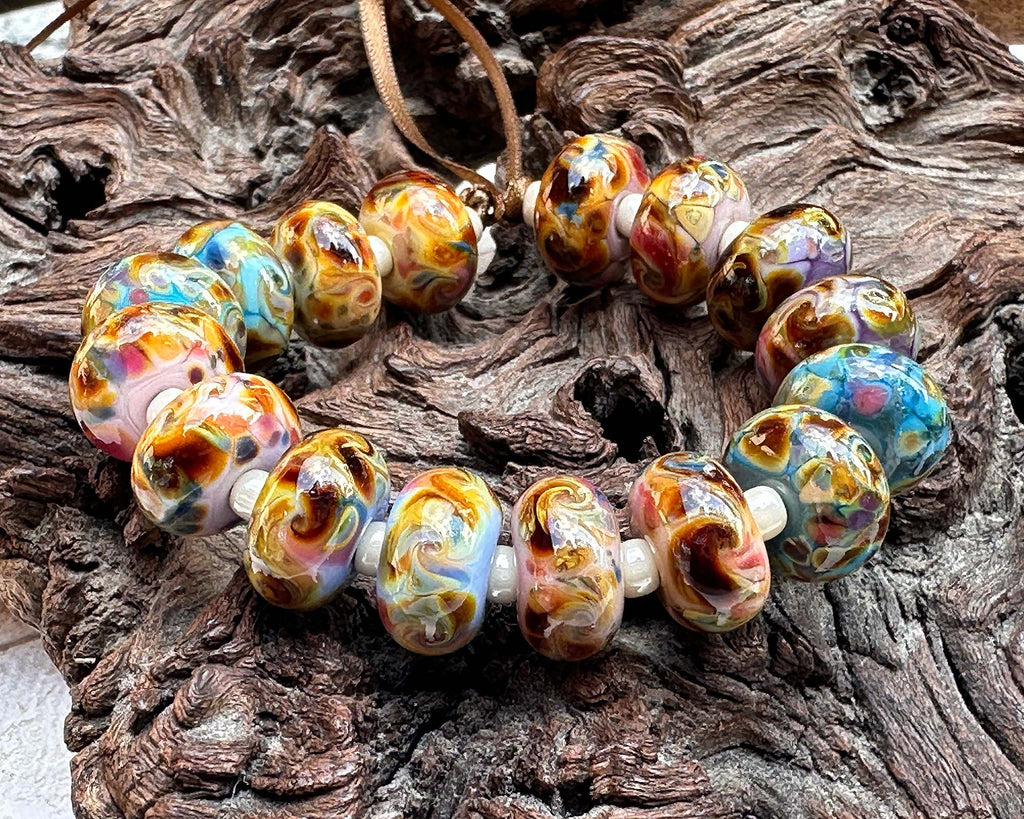 multicolor lampwork beads