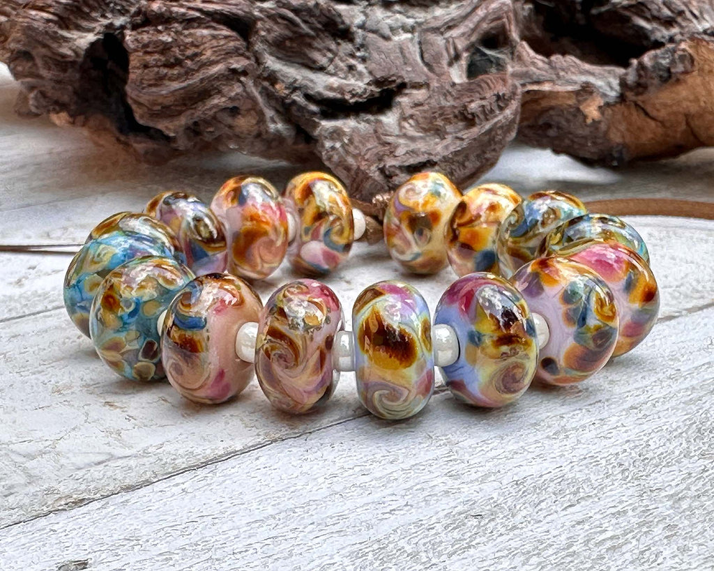 multicolor lampwork beads