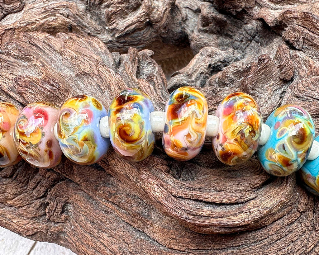 multicolor lampwork beads