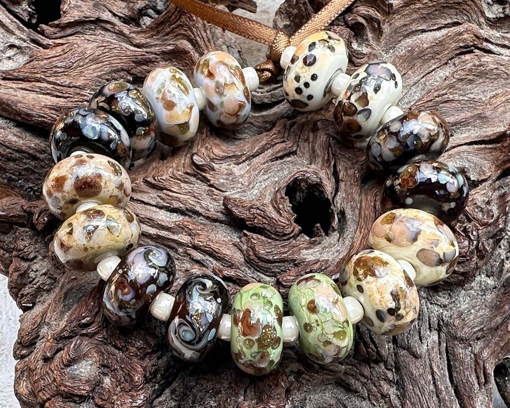 organic lampwork beads