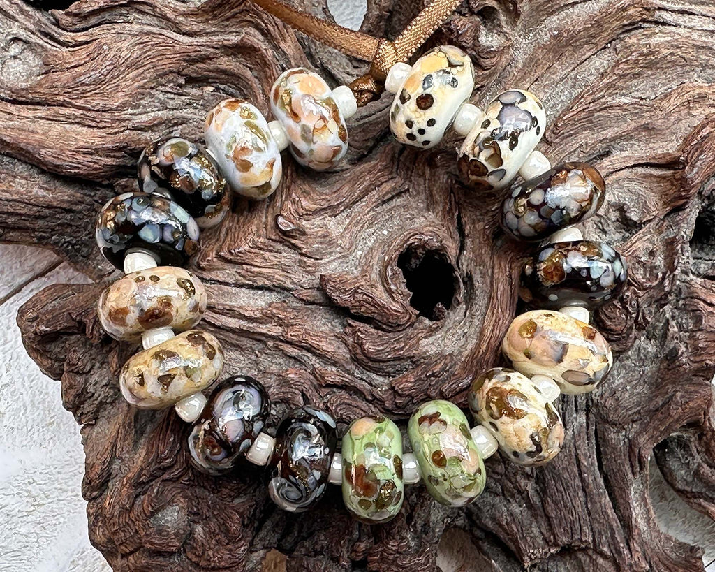 organic lampwork beads