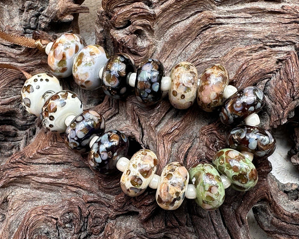 organic lampwork beads