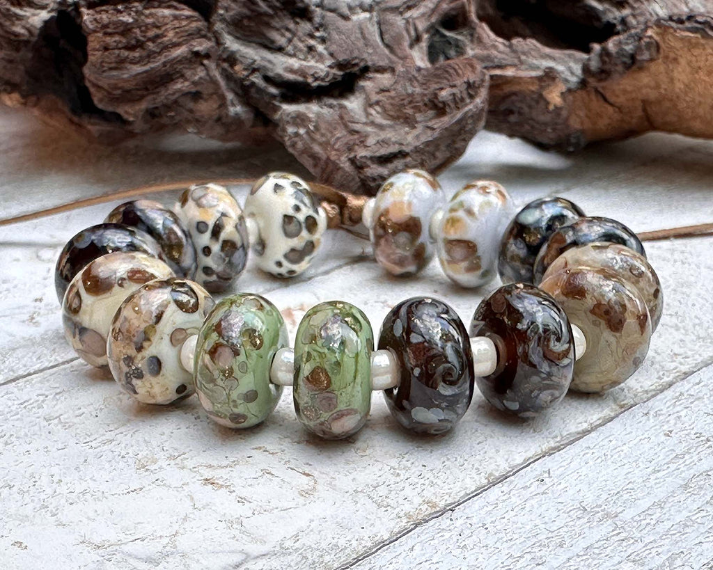 organic lampwork beads