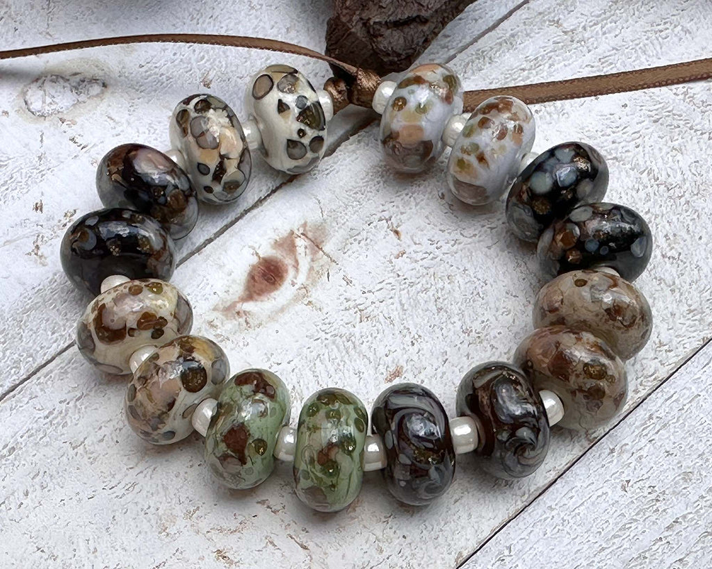 organic lampwork beads