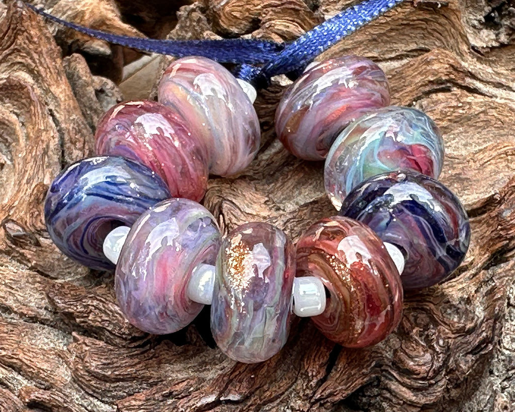 multicolor lampwork beads