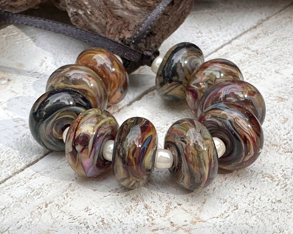 multicolor lampwork beads