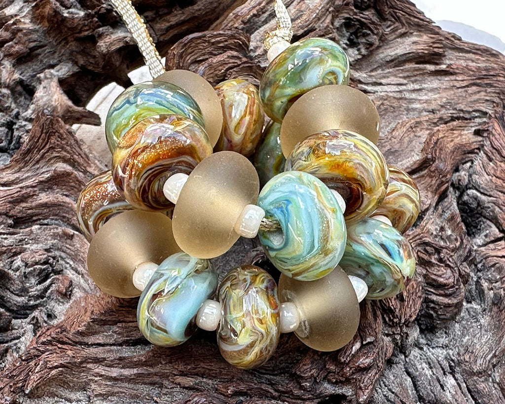 topaz lampwork beads