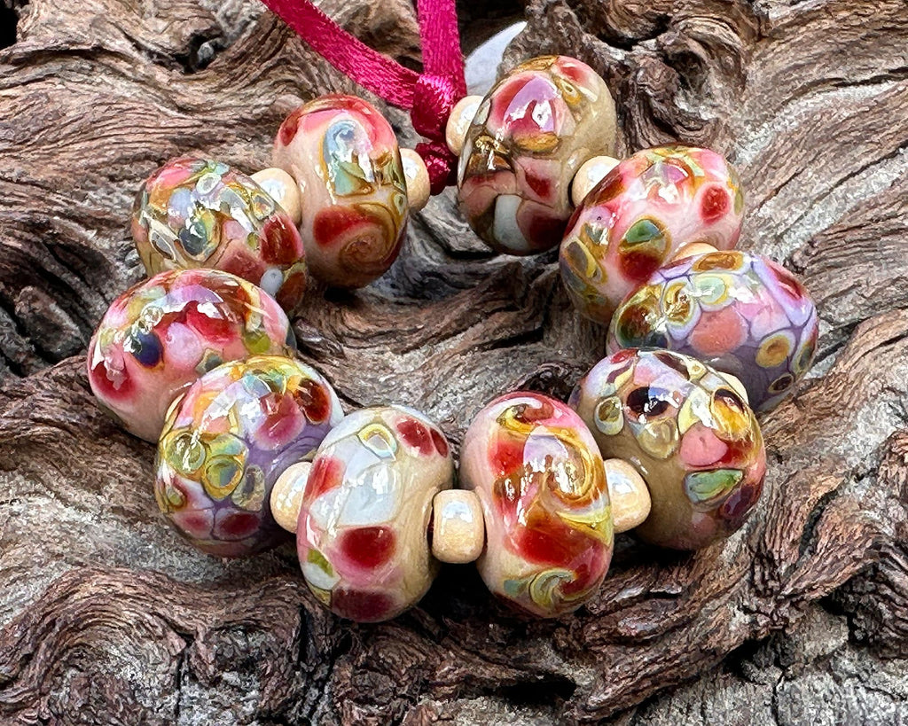 brown lampwork beads