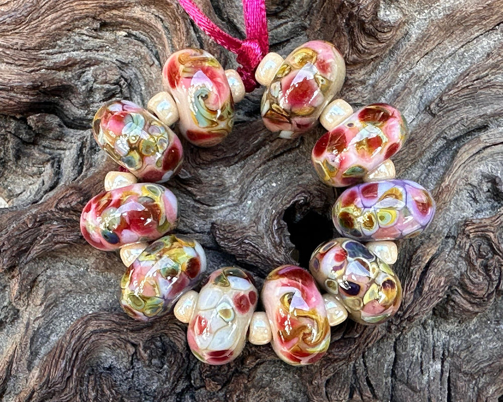 brown lampwork beads