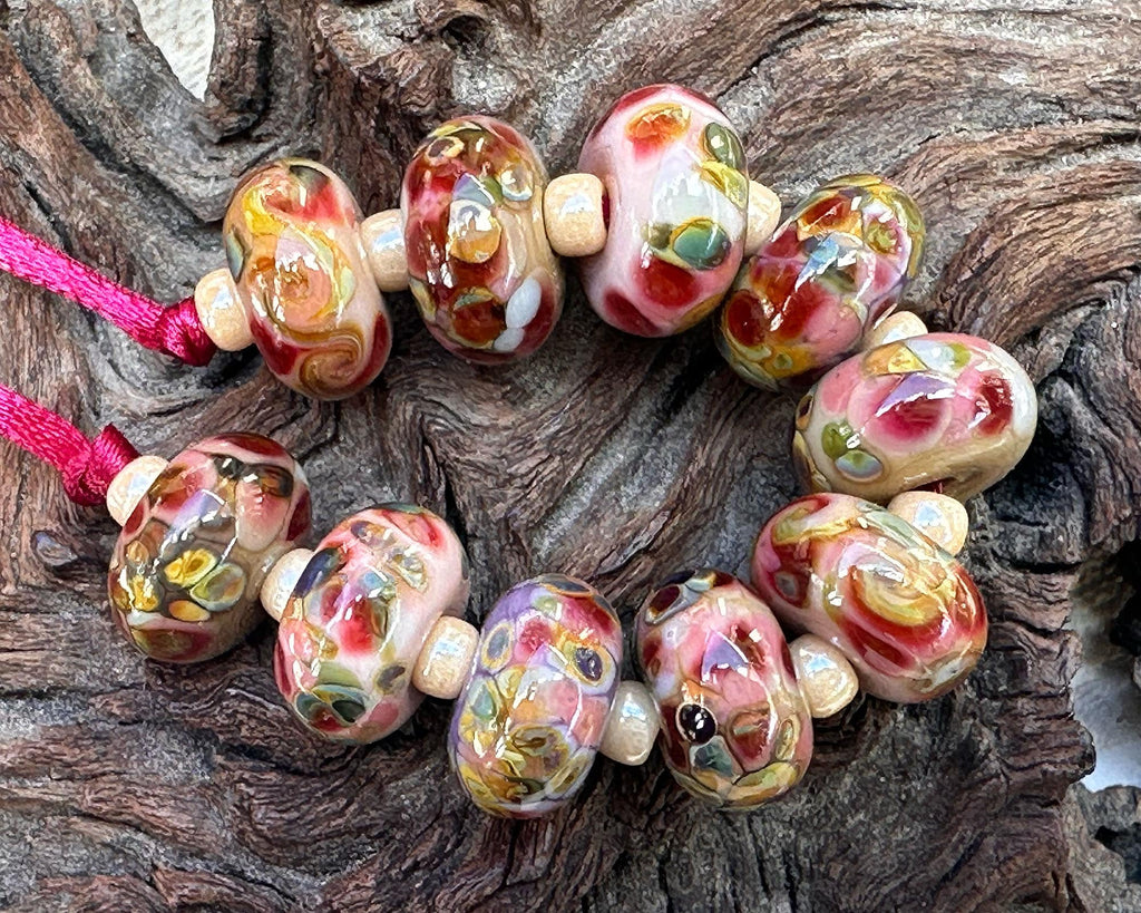 brown lampwork beads