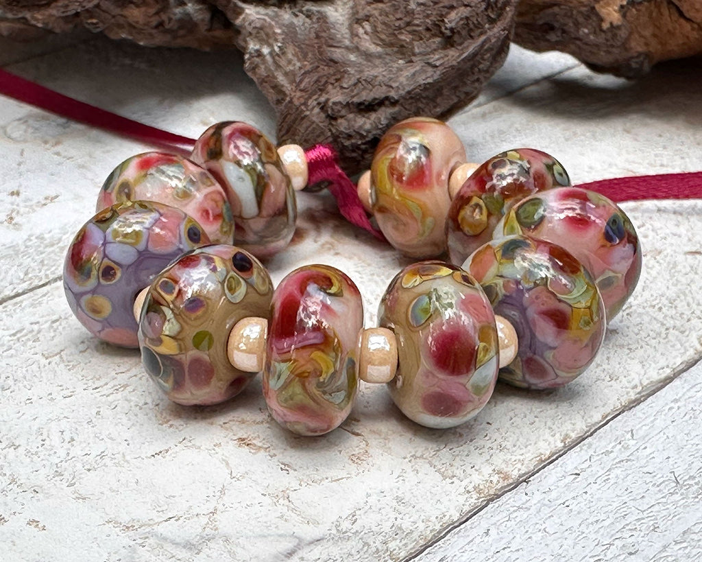 brown lampwork beads