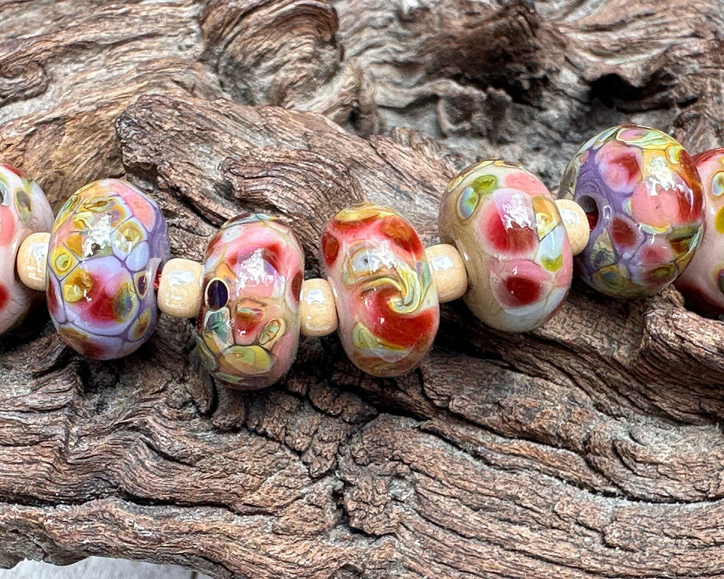 brown lampwork beads