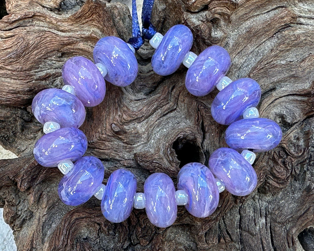 purple lampwork beads