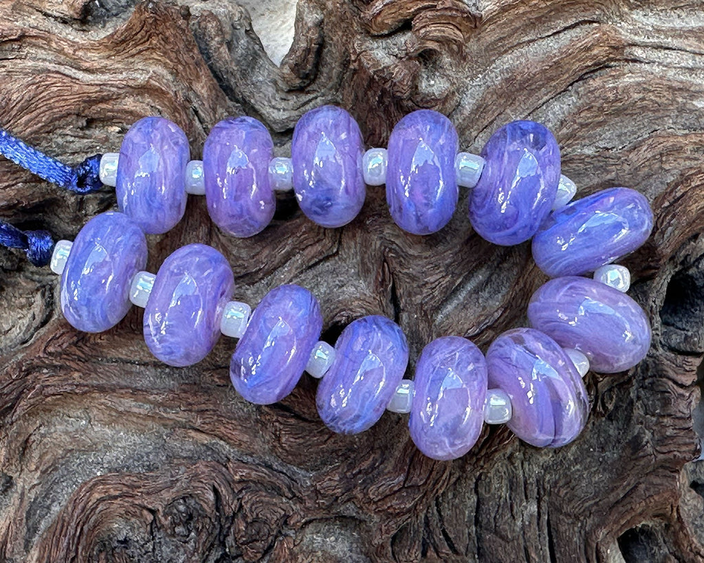 purple lampwork beads