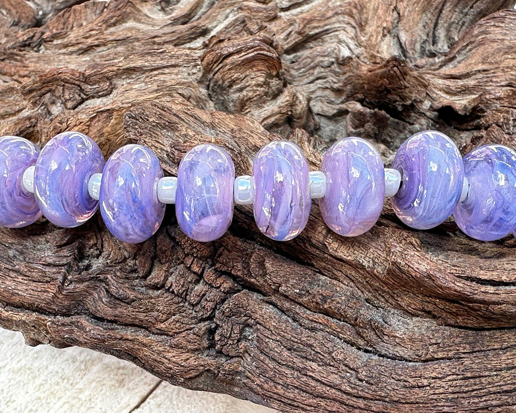 purple lampwork beads