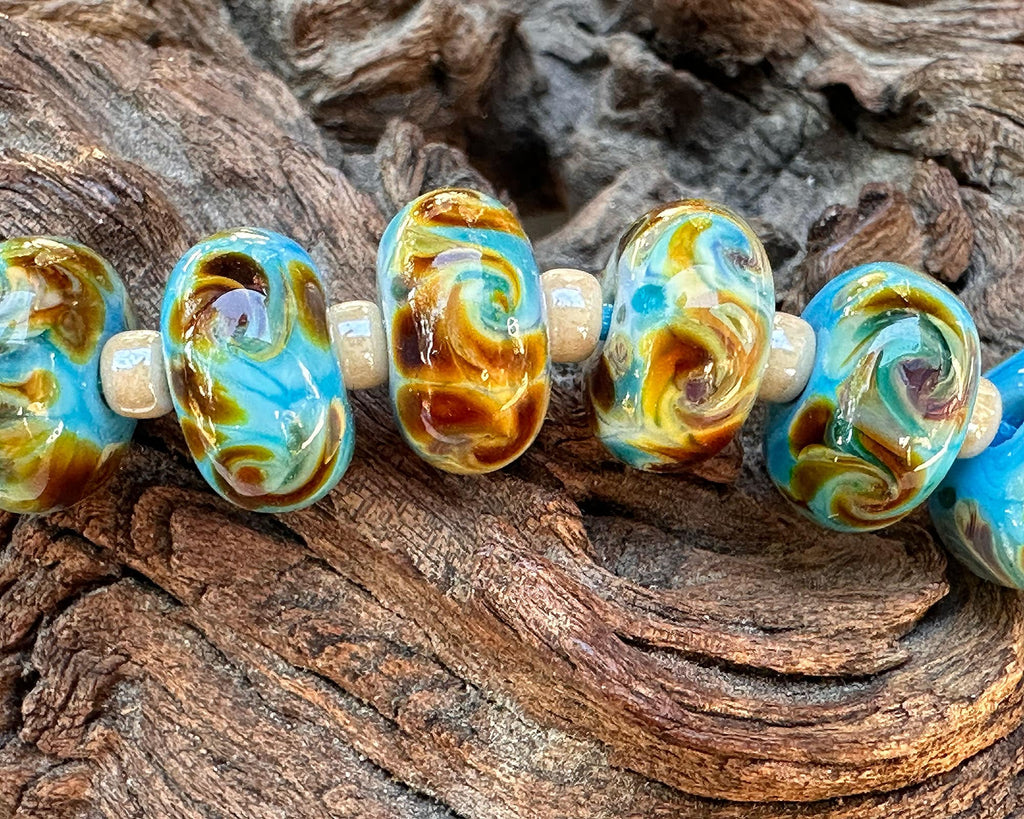 turquoise lampwork beads