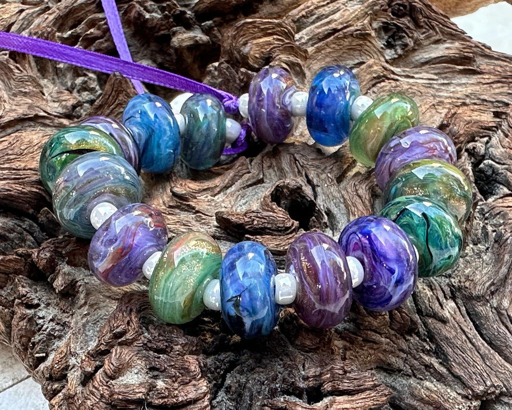 purple lampwork beads