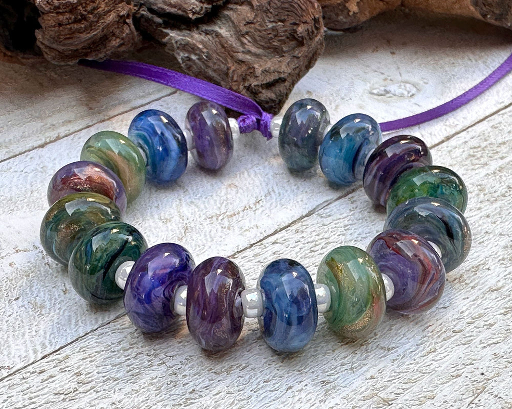 purple lampwork beads