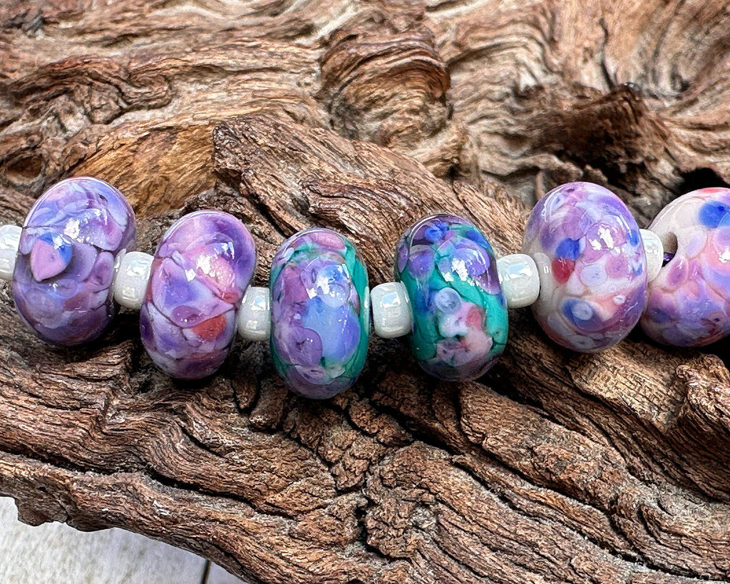 purple lampwork beads