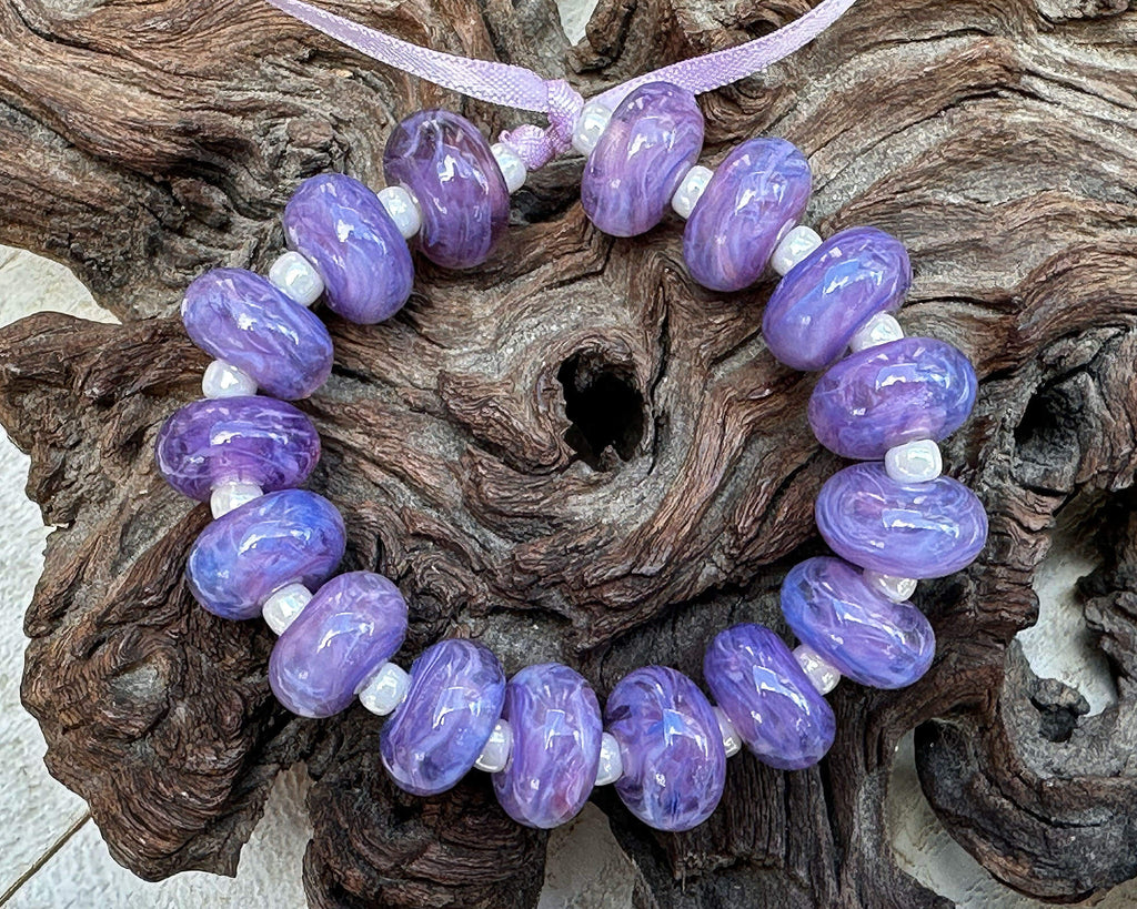 purple lampwork beads