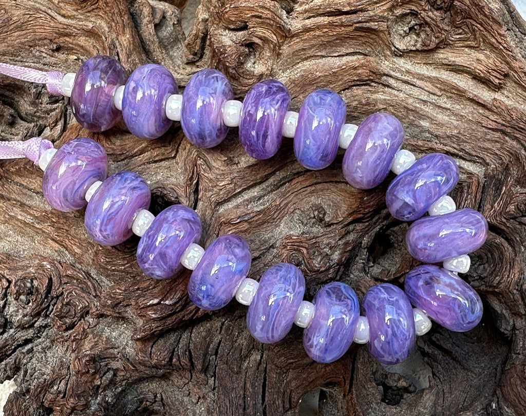 purple lampwork beads