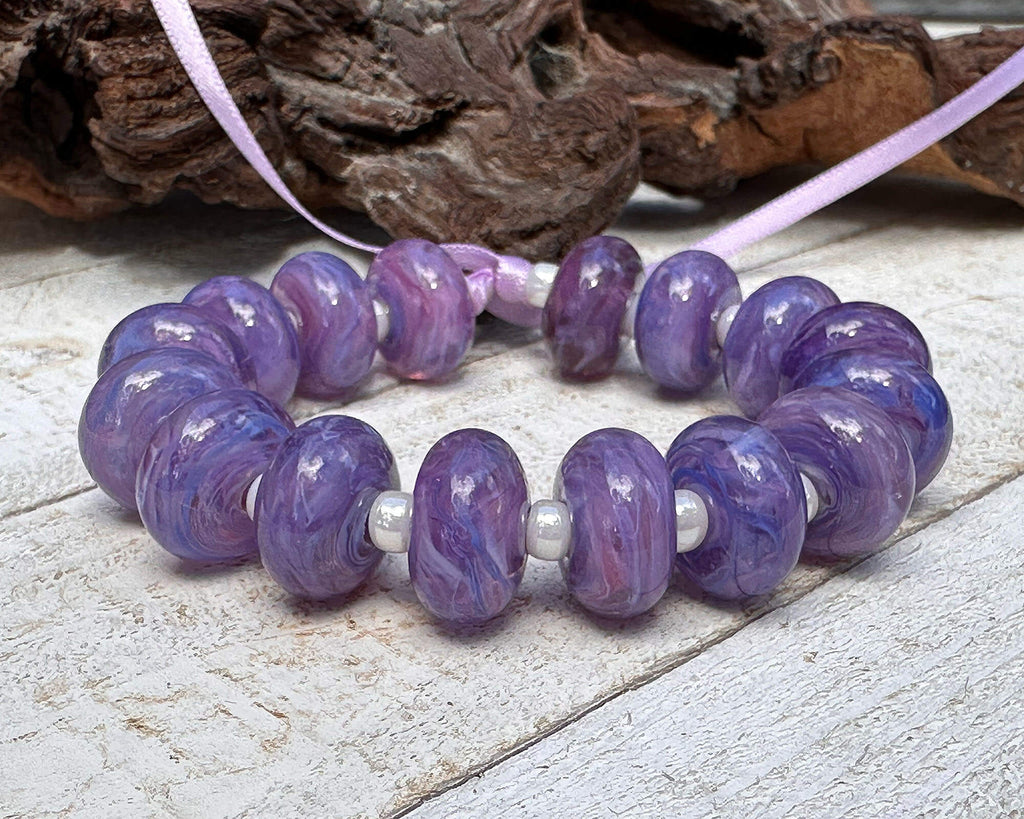 purple lampwork beads