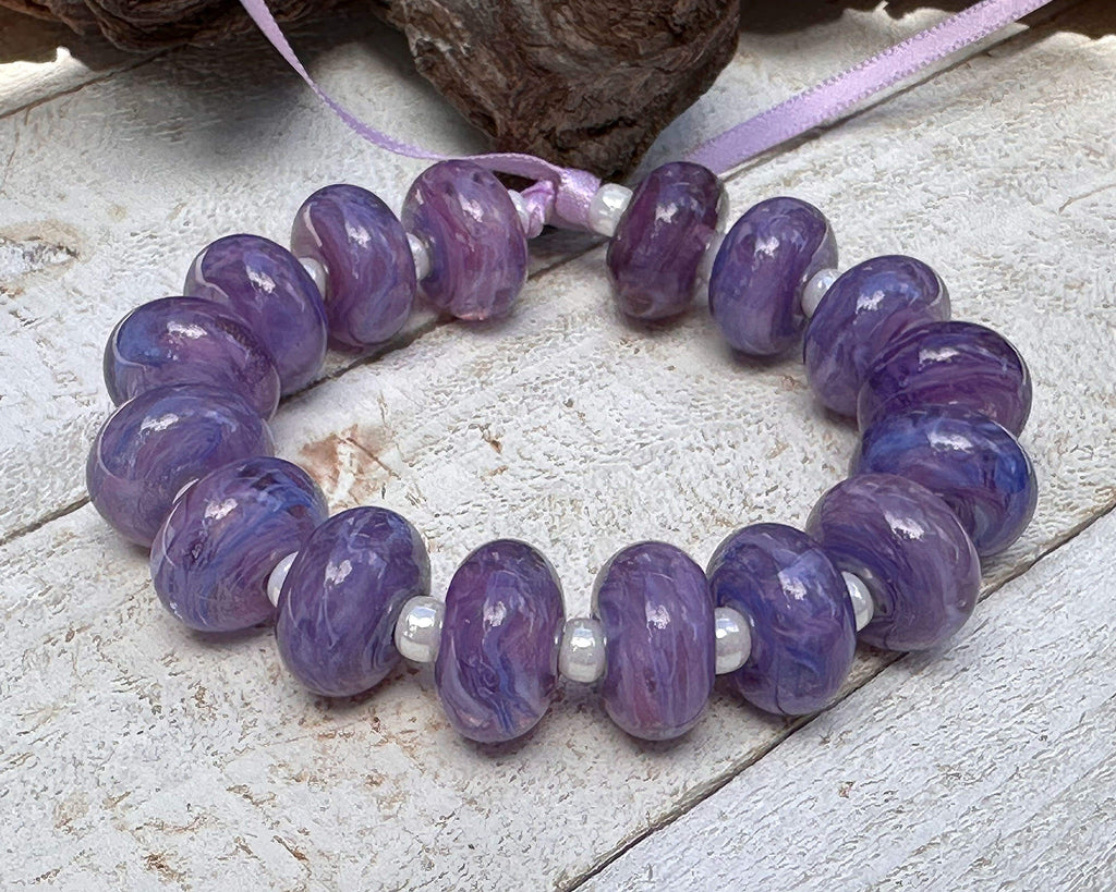 purple lampwork beads