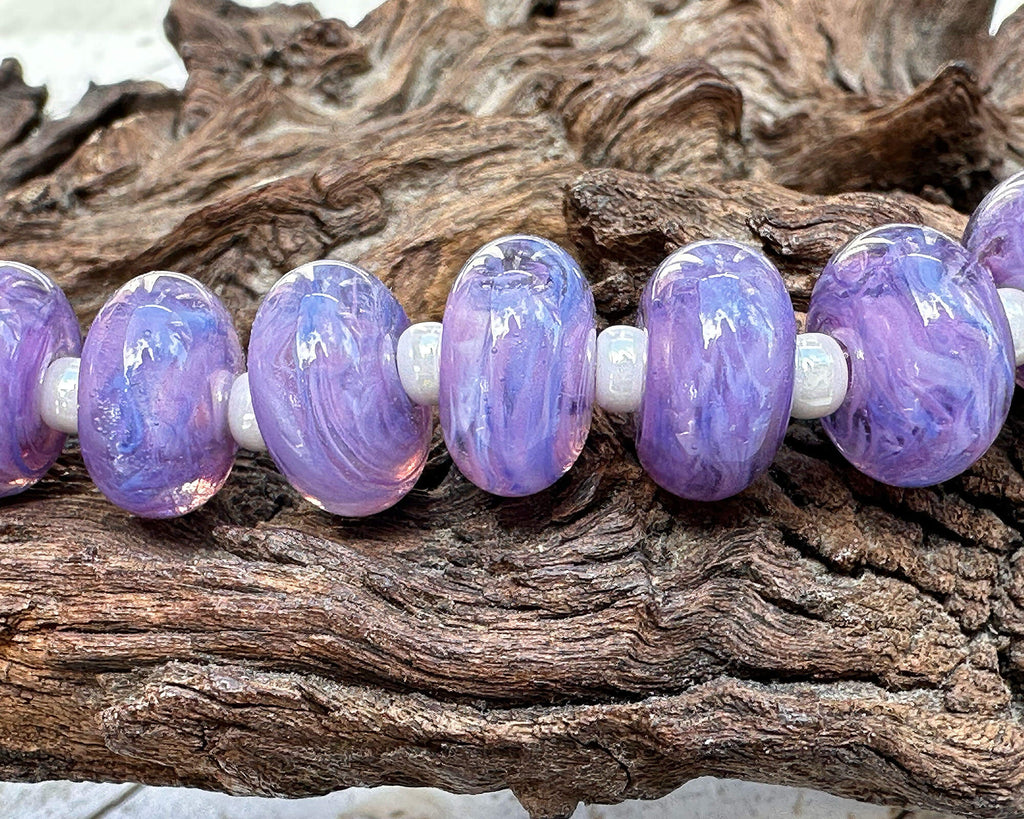 purple lampwork beads