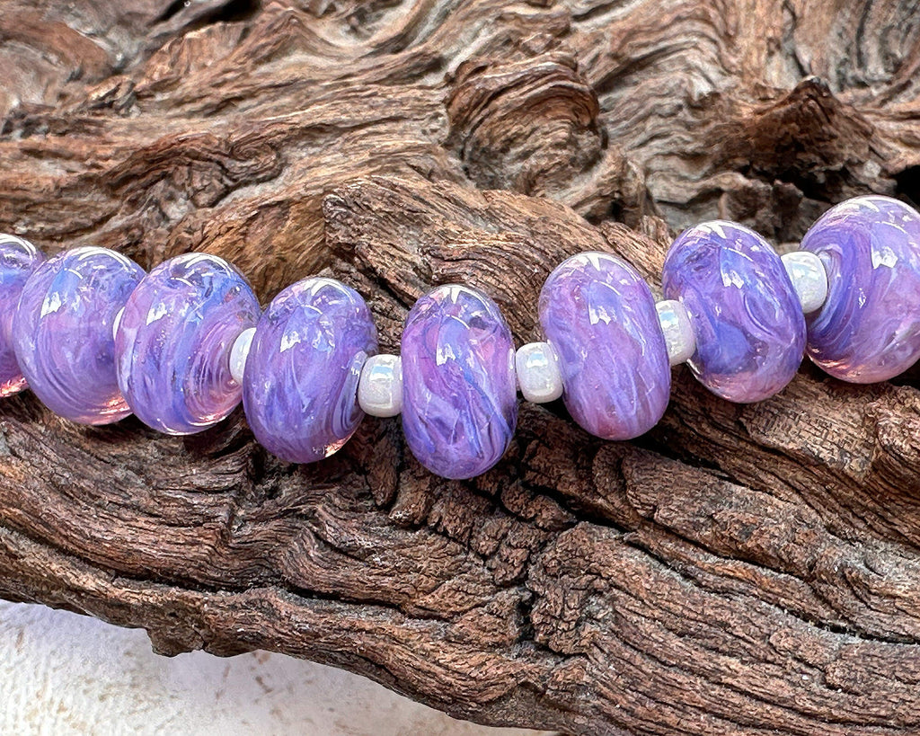 purple lampwork beads