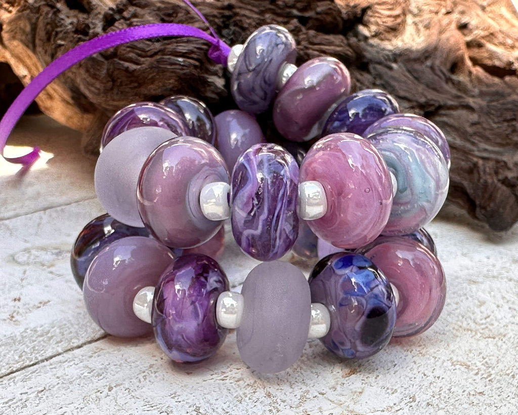 purple lampwork beads