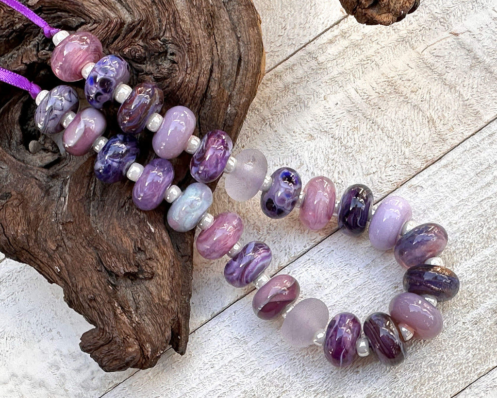 purple lampwork beads