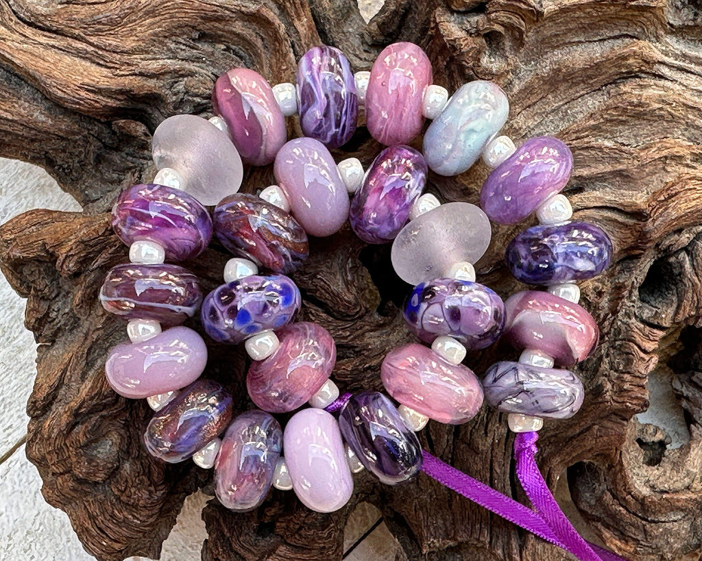 purple lampwork beads