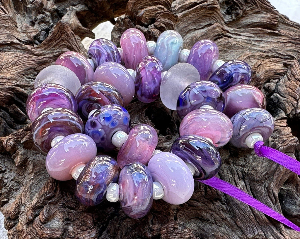 purple lampwork beads