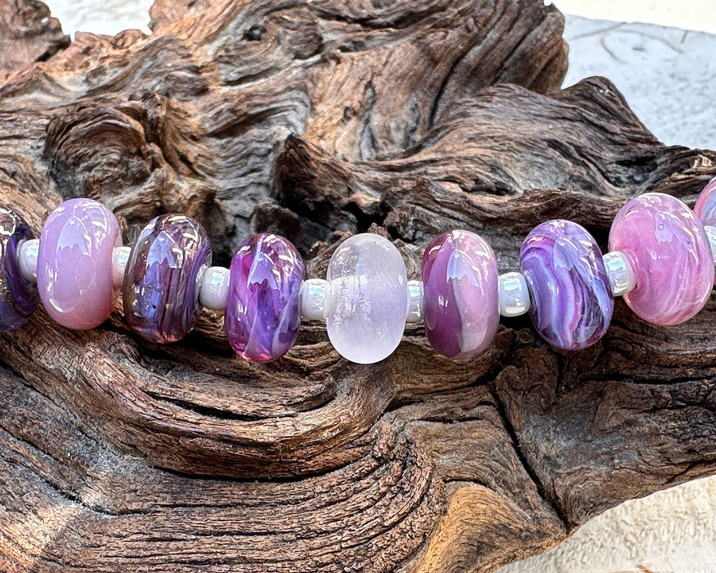 purple lampwork beads