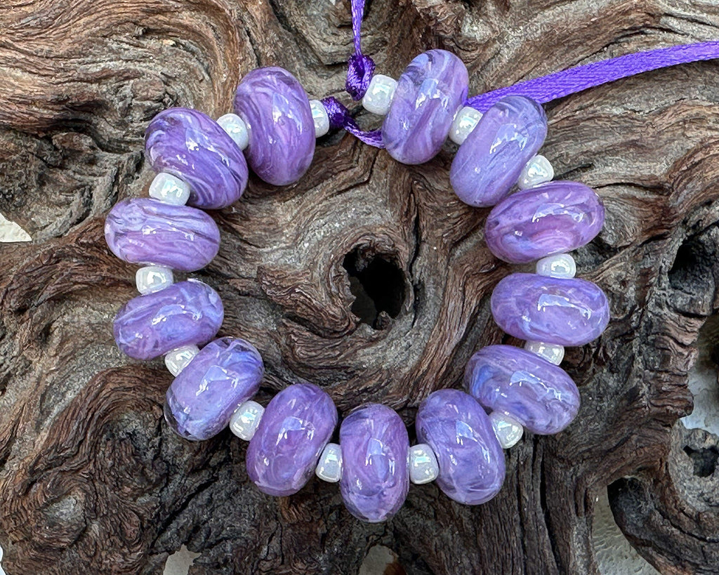 purple lampwork beads