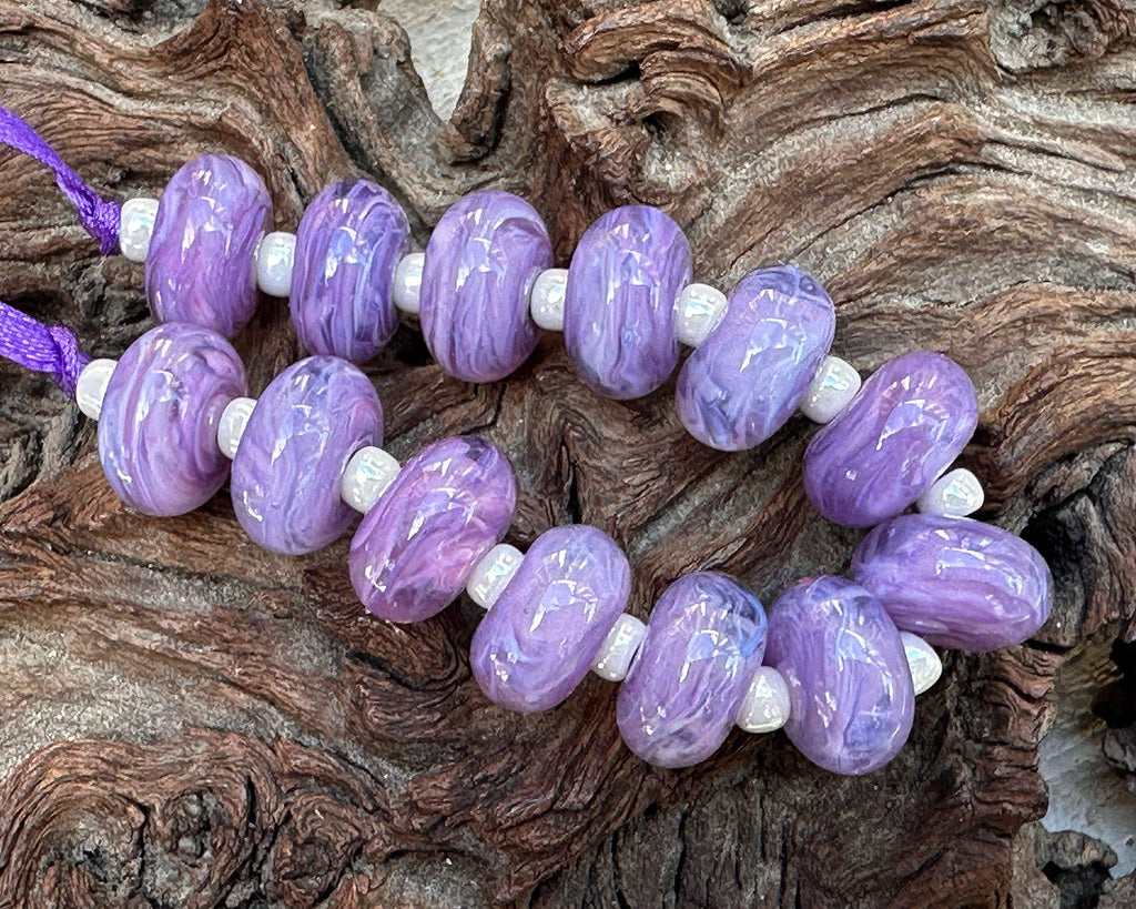 purple lampwork beads