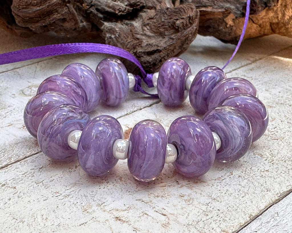 purple lampwork beads