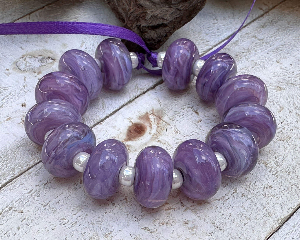 purple lampwork beads