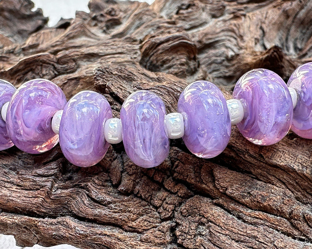 purple lampwork beads