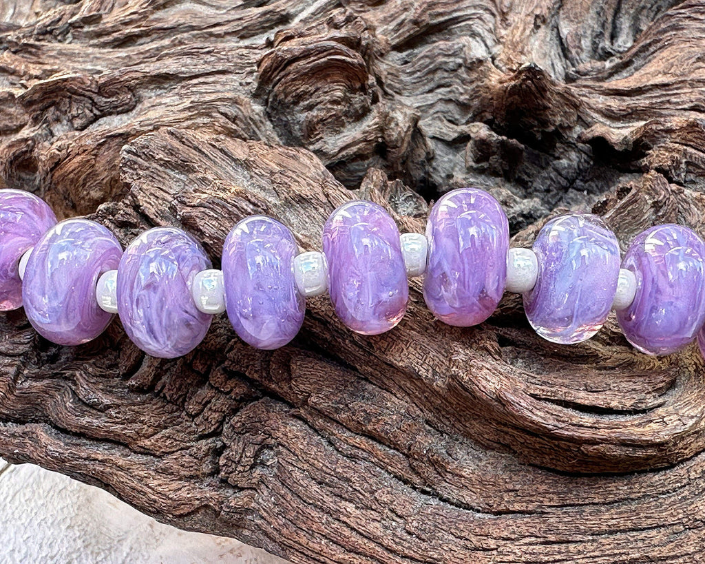 purple lampwork beads