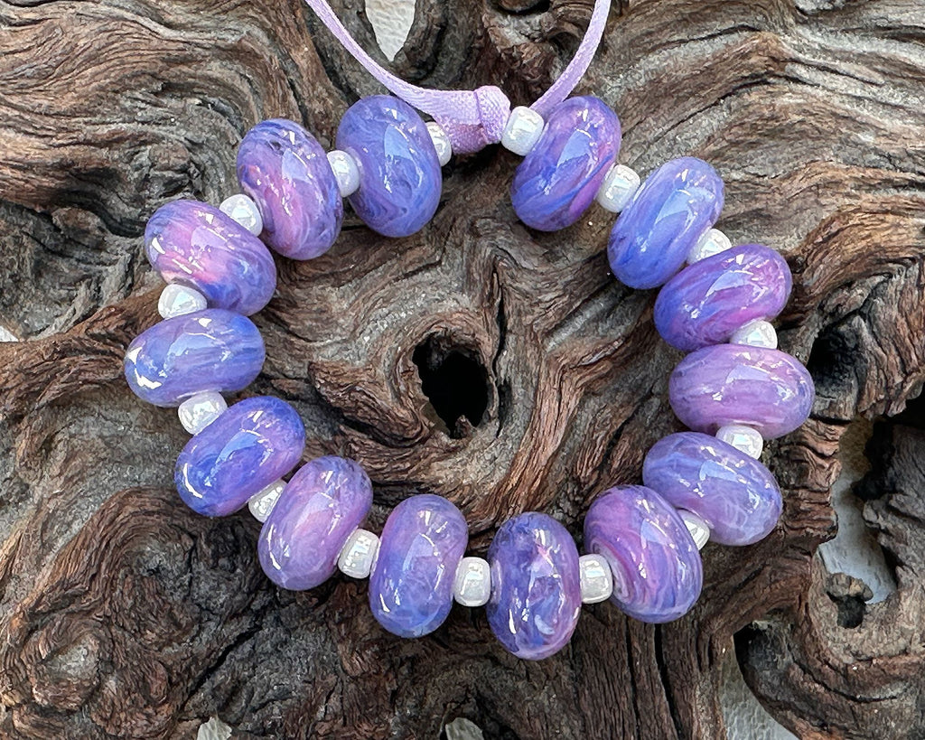 purple lampwork beads